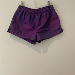 Purple 3-inch shorts.